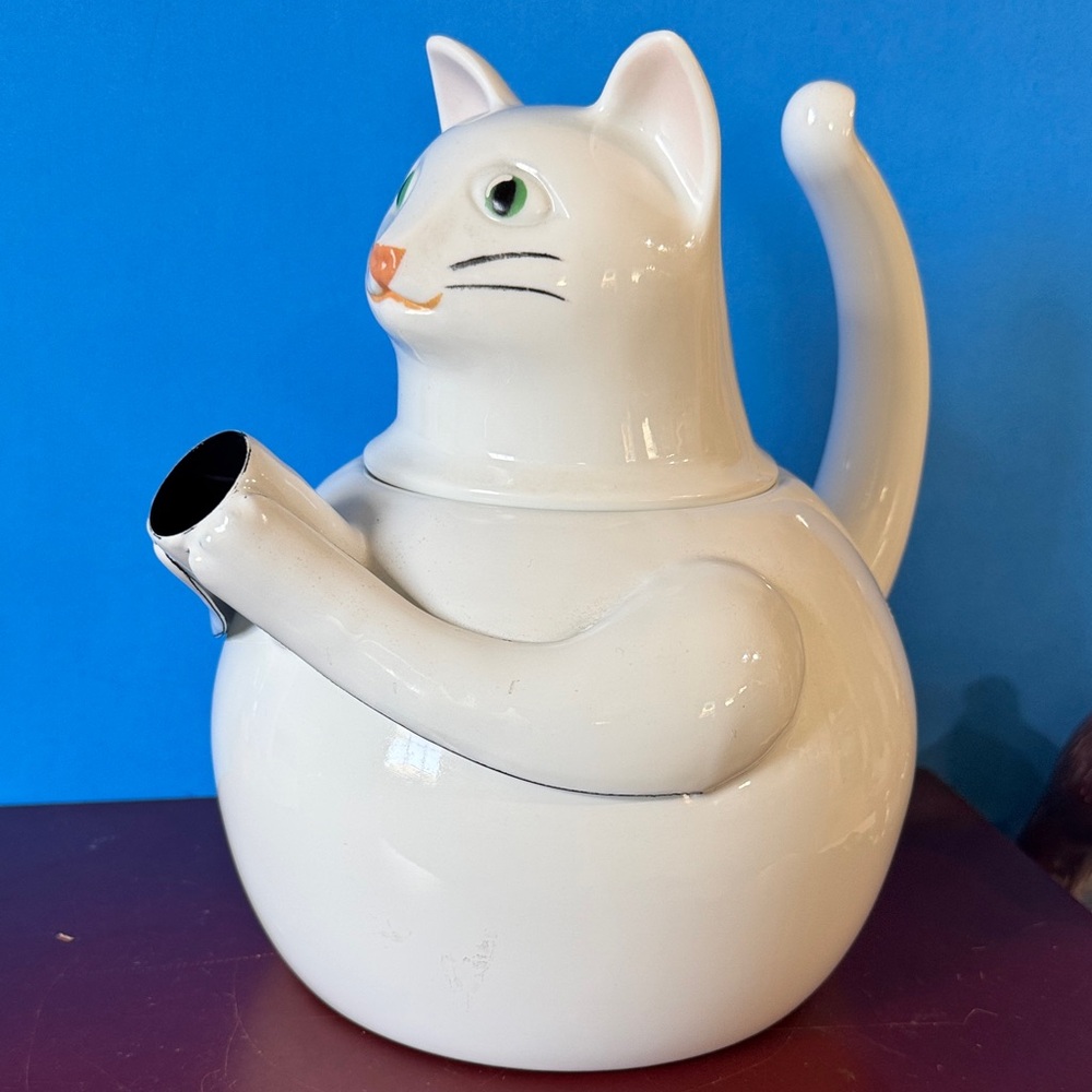 vintage 1980s Copco enamel-on-steel teapot
